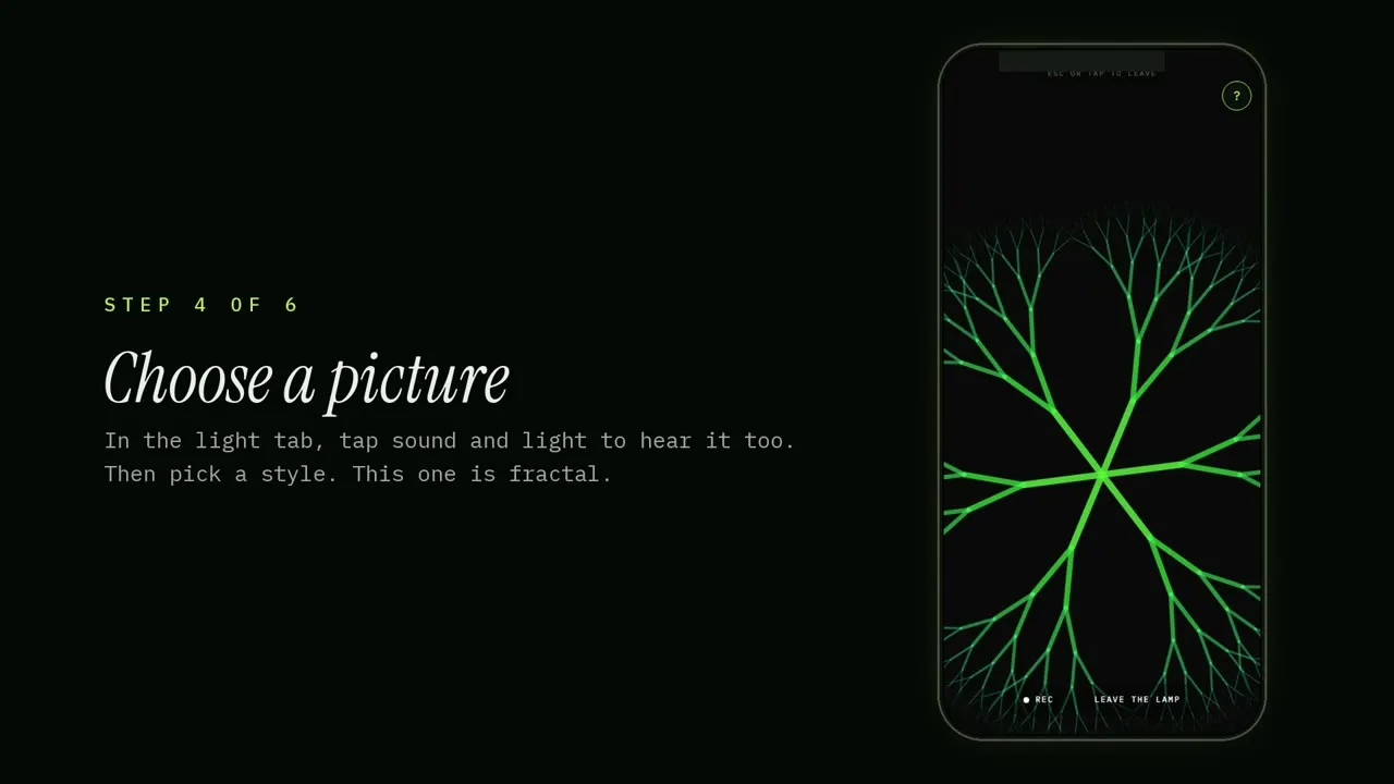The Savia console on a phone, step by step